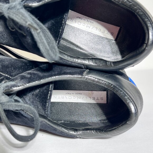 Stella McCartney Sneak Elyse Black Velvet Platform Shoes Sz 38/8 - Picture 8 of 10